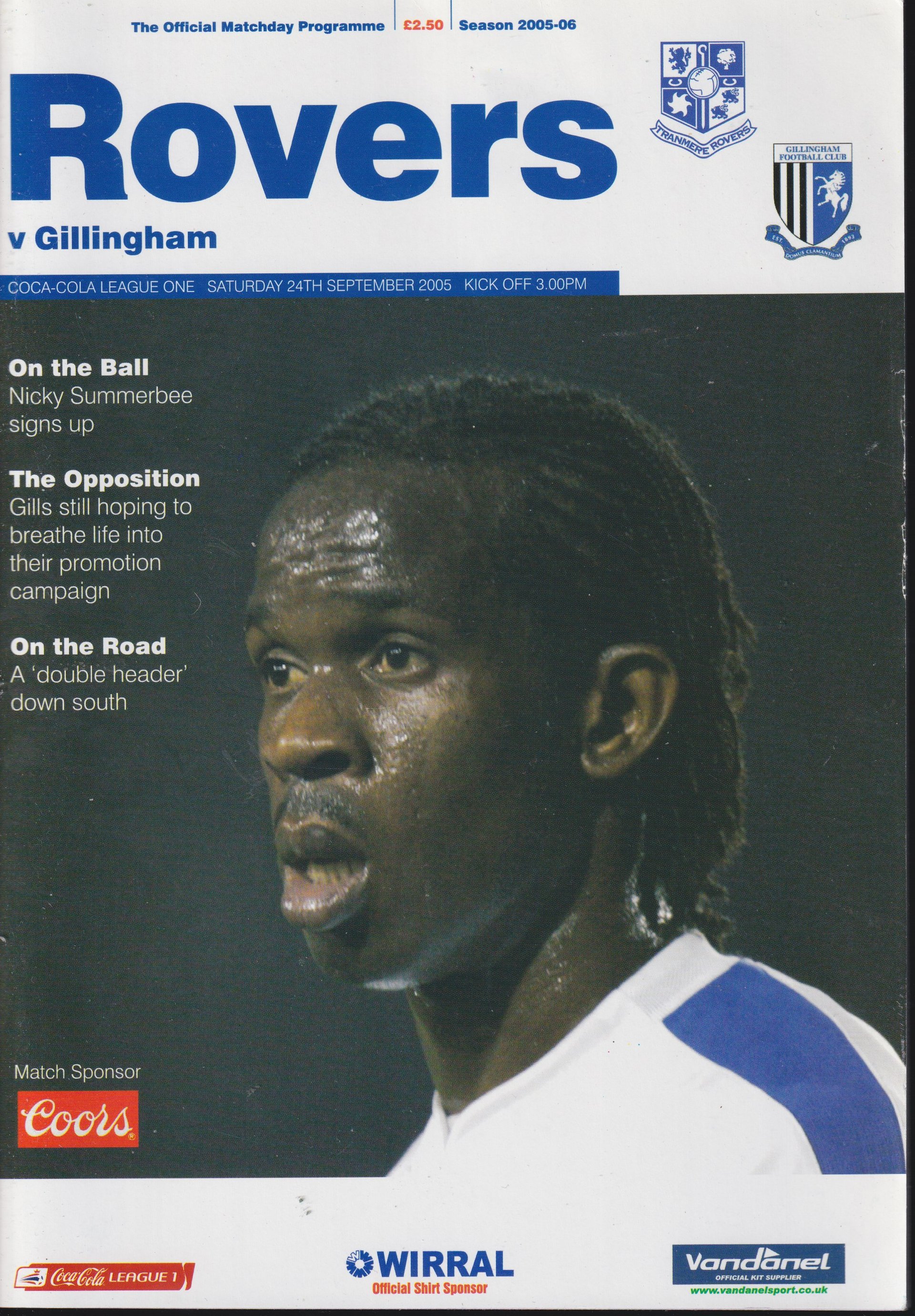 Tranmere Rovers v Gillingham match programme